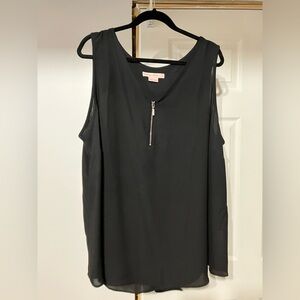 Black sleeveless blouse